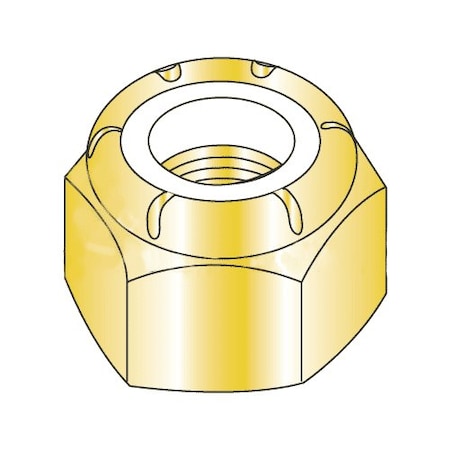 Nylon Insert Lock Nut, 3/8-16, Steel, Grade A, Yellow Zinc, 2500 PK